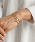 14K Gold-Plated Stretch Bracelet Set with Mini Crystal Initial