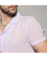 Men's White & Lavender Balanced Striped Shirt