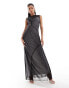 Фото #1 товара ASOS DESIGN mesh sleeveless ruched detail maxi dress in black