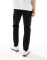 ASOS DESIGN stretch tapered jeans in no fade black