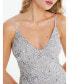 ფოტო #5 პროდუქტის Women's Silver Beaded Fishtail Maxi Dress