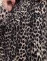 Фото #8 товара ONLY oversized overshirt co-ord in leopard print