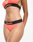 Superdry co-ord elastic bikini brief in hyper fire coral/black