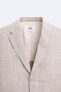 100% linen check suit blazer