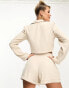 Фото #2 товара In The Style tailored short co-ord in cream