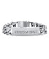 Men's Solid Name Bar Plated Identification ID Bracelet For Men Boys Curb Chain Link Stainless Steel