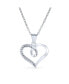 ფოტო #2 პროდუქტის Delicate Pave Cubic Zirconia Accent CZ Bridal Twisted Ribbon Infinity Love Knot Open Heart Shape Pendant Necklace For Women Girlfriend Sterling Silver