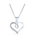 Фото #2 товара Delicate Pave Cubic Zirconia Accent CZ Twisted Ribbon Infinity Love Knot Open Heart Shape Pendant Necklace For Women Sterling Silver