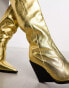 Фото #4 товара Public Desire Navada western knee boots in gold