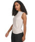 ფოტო #3 პროდუქტის Women's High-Neck Ruched-Side Sleeveless Top