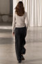 Zw collection darted minimalist wool blend trousers