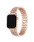 Фото #2 товара Chantal Rose Gold Plated Stainless Steel Alloy and Rhinestone Link Band for Apple Watch, 38mm-40mm