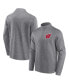 Men's Heather Gray Distressed Wisconsin Badgers Vintage-Like Fleece Quarter-Zip Jacket Серый, L - фото #1