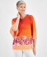 ფოტო #1 პროდუქტის Women's 3/4 Sleeve Ombré Chiffon Top, Created for Macy's