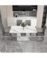 Фото #3 товара White Marble Dining Table with 4 High Back Chairs