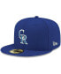 Фото #1 товара Men's Royal Colorado Rockies Logo White 59FIFTY Fitted Hat