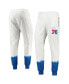 Фото #2 товара Men's Oatmeal Philadelphia 76ers Double Dribble Tie-Dye Fleece Jogger Pants