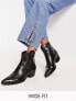 Фото #1 товара Glamorous Wide Fit western ankle boots in black croc