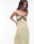 Фото #2 товара Topshop vintage lace insert midi slip in yellow