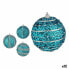 Фото #1 товара Ёлочные украшения Krist+ Набор новогодних шаров с рельефом Ø 8 см синий PVC (12 штук)