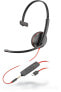 Poly Blackwire C3215 - Headset - Head-band - Office/Call center - Black - Monaural - Volume + - Volume -