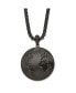 ფოტო #1 პროდუქტის Antiqued Brushed Black IP-plated Earth Pendant Box Chain Necklace