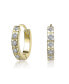 ფოტო #1 პროდუქტის Extra Mini Huggie Radiant Hoop Earrings with Sparkling Cubic Zirconia