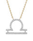 ფოტო #1 პროდუქტის Diamond Zodiac Pendant Necklace (1/10 ct. t.w.) in 14K Yellow Gold or 14K White Gold