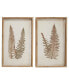 Фото #1 товара Wood Fern Leaf Framed Wall Art with White Backing Set of 2, 19" x 25"