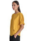 ფოტო #3 პროდუქტის Women's Puff-Sleeve Pleated Blouse