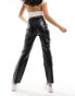 Фото #6 товара River Island shiny croc effect straight leg trouser in black