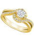 ფოტო #1 პროდუქტის Diamond Swirl Halo Engagement Ring (3/4 ct. t.w.) in 14k White, Yellow or Rose Gold