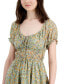 Фото #4 товара Self-Esteem Juniors' Short-Sleeve Peasant Mini Dress