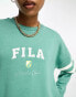 Фото #9 товара Fila collegiate logo crew neck sweat in green