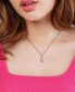 ფოტო #3 პროდუქტის Lab-Grown White Sapphire Two Stone 18" Pendant Necklace (1-3/4 ct. t.w.) in Sterling Silver