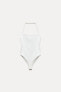 STRETCH KNIT HALTER NECK BODYSUIT