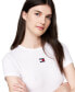 Women's Badge Logo Ribbed T-Shirt Белый, L - фото #3