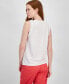 Фото #2 товара Women's Solid-Color Textured Ruffled Tank Top
