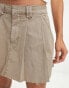 ASOS DESIGN pleated mini skirt in washed sand