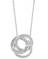 Фото #1 товара EFFY Collection eFFY® Diamond Interlocking Triple Circle 18" Pendant Necklace (3/4 ct. t.w.) in 14k White Gold