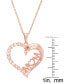 Simulated Morganite Mom Heart Pendant 18" Necklace