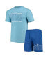 Фото #3 товара Men's Royal, Light Blue Kansas City Royals Meter T-shirt and Shorts Sleep Set