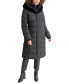 ფოტო #1 პროდუქტის Women's Faux-Fur-Trim Hooded Bibbed Puffer Coat