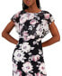 Фото #4 товара Petite Floral-Print Chiffon Overlay Midi Dress