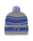 ფოტო #1 პროდუქტის Men's Graphite, Royal Indianapolis Colts Rexford Cuffed Knit Hat with Pom