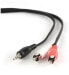 Gembird 5m - 3.5mm/2xRCA - M/M - 3.5mm - Male - 2 x RCA - Male - 5 m - Black - Red - White