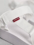 Levi's Cadys low strap sandal in white with red tab logo