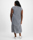 Фото #2 товара Plus Size Striped Sleeveless Midi Dress