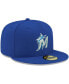 Men's Royal Miami Marlins Logo White 59FIFTY Fitted Hat