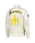 Men's Cream Seattle Mariners Cooperstown Collection Pinstripe Retro Classic Satin Full-Snap Jacket